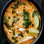 Spicy Thai Chicken Noodle Soup with Coconut and Lime