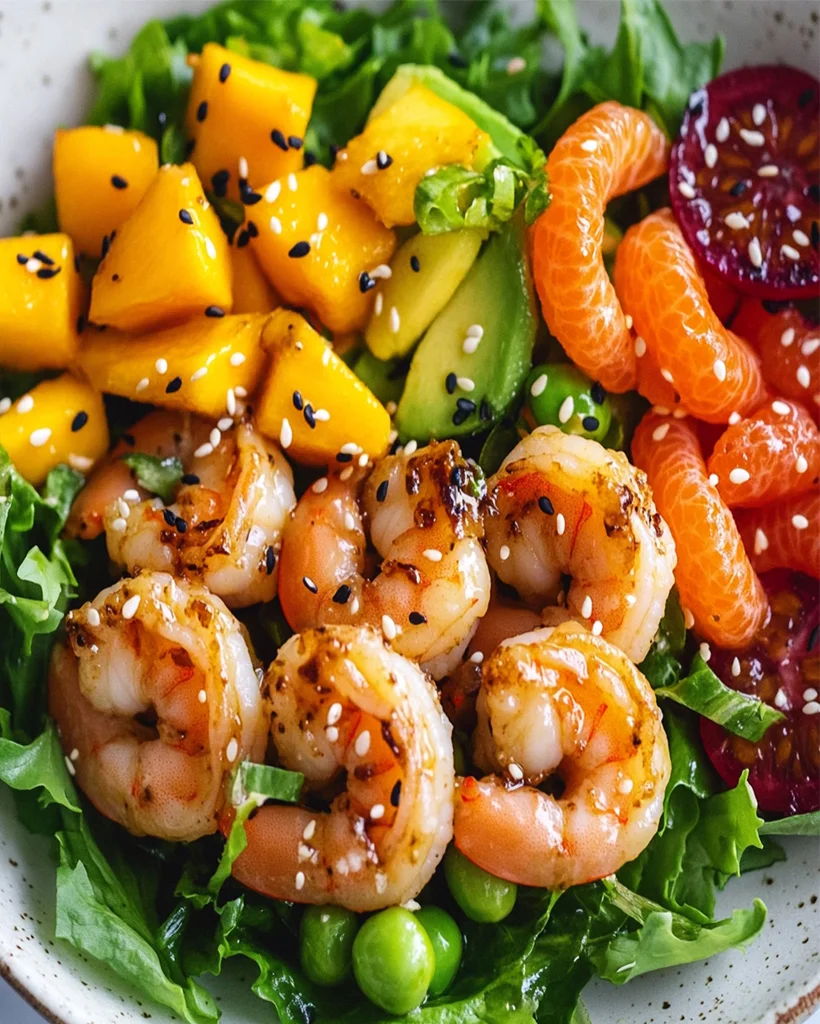 Mango Mandarin Shrimp Salad with Sesame Dressing Recipe