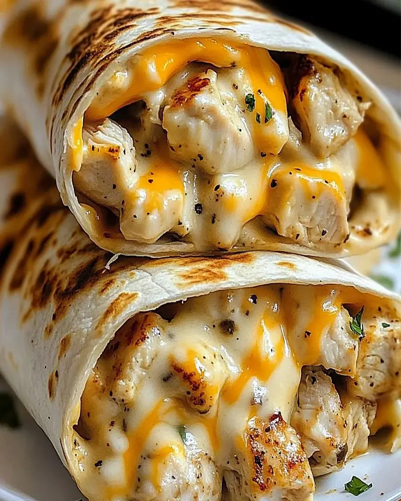 Cheesy Garlic Chicken Wraps - Quick & Easy Dinner Recipe