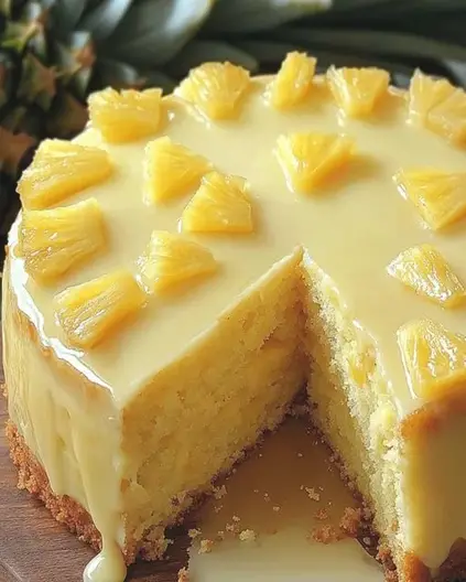 Juicy Pineapple Cake Recipe | Tropical Dessert Delight