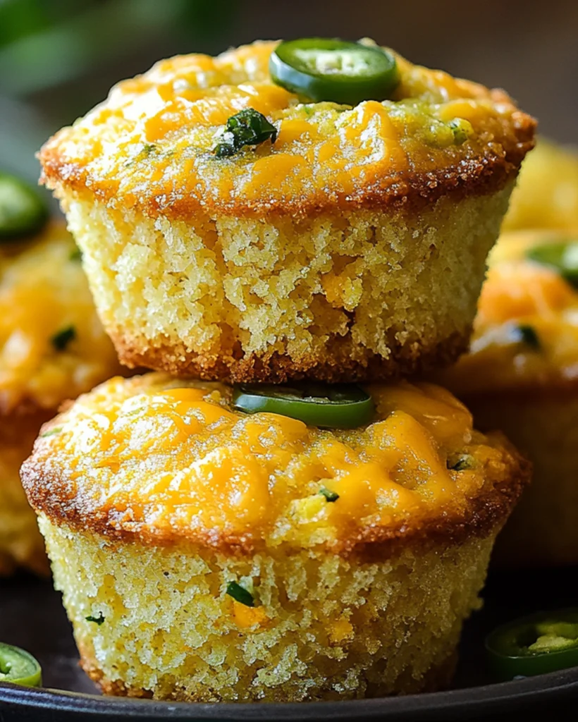 Jalapeño Cheddar Cornbread Muffins | Easy Recipe