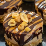 Mini Peanut Butter Cheesecakes with Caramel Drizzle