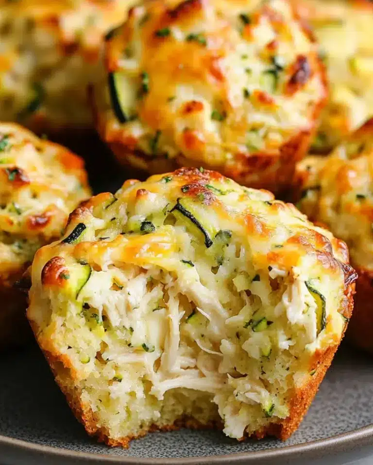 Chicken, Cheese & Zucchini Muffins | Easy Savory Snack