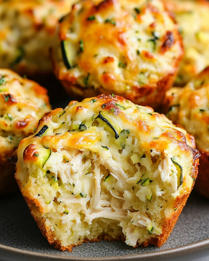 Chicken, Cheese & Zucchini Muffins | Easy Savory Snack