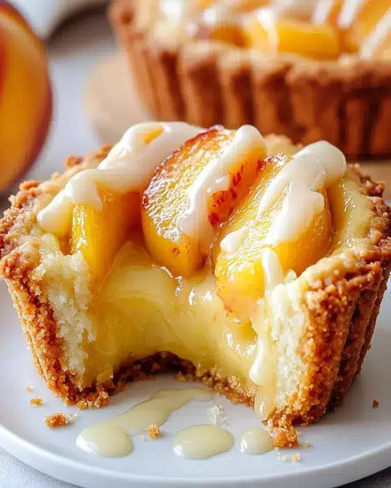 Easy No Bake Peach Custard Mini Tarts