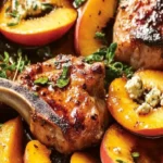 Balsamic Pork Chops Recipe with Peaches and Gorgonzola – Easy Dinner