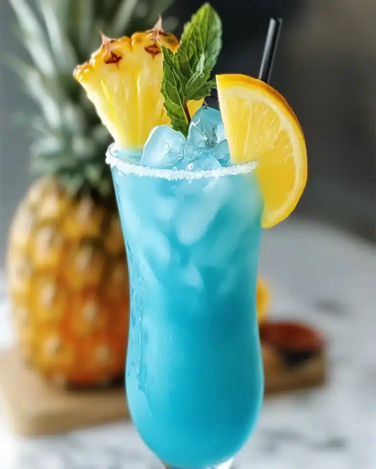 Blue Raspberry Hawaiian Cocktail - Tropical Drink Recipe