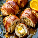 Brie Stuffed Prosciutto Wrapped Orange Chicken - Easy Recipe