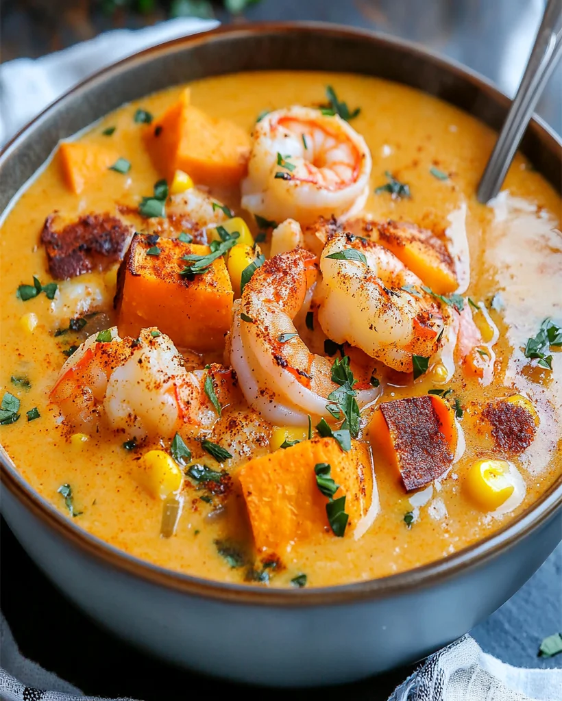 Cajun Sweet Potato Seafood Chowder Recipe - Easy & Tasty