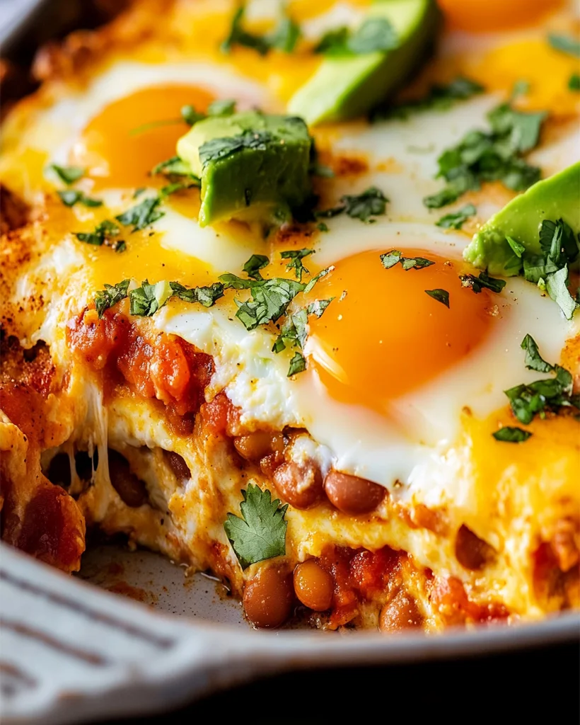 Cheesy Baked Huevos Rancheros Casserole - Easy Recipe