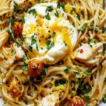 Chicken Spaghetti with Burrata and Lemon Garlic Sauce Recipe