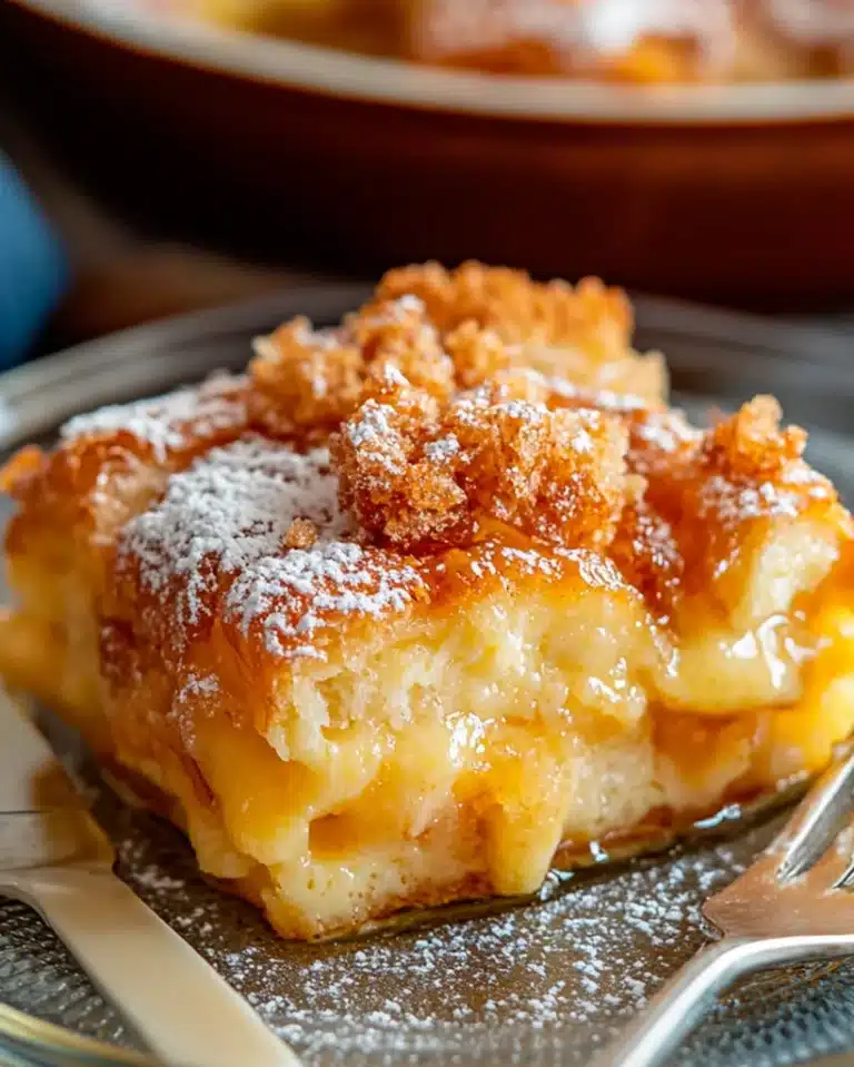 🥐 French Toast Casserole with Croissants – Easy & Delicious! 🍞