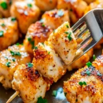 Garlic Parmesan Chicken Skewers - Easy, Juicy, and Flavorful