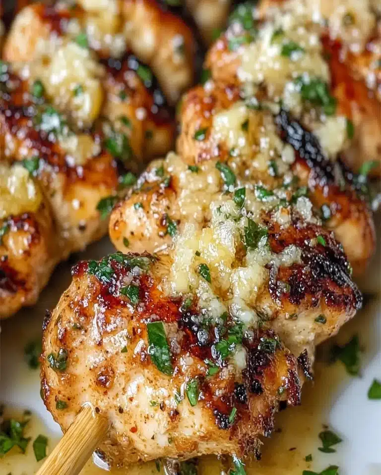 Garlic Parmesan Chicken Skewers - Easy Air Fryer Recipe