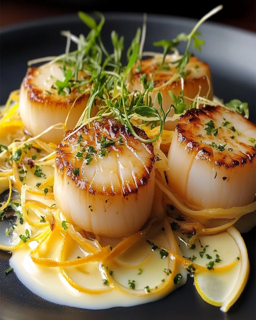 Golden Scallops with Citrus Beurre Blanc & Fennel Slaw