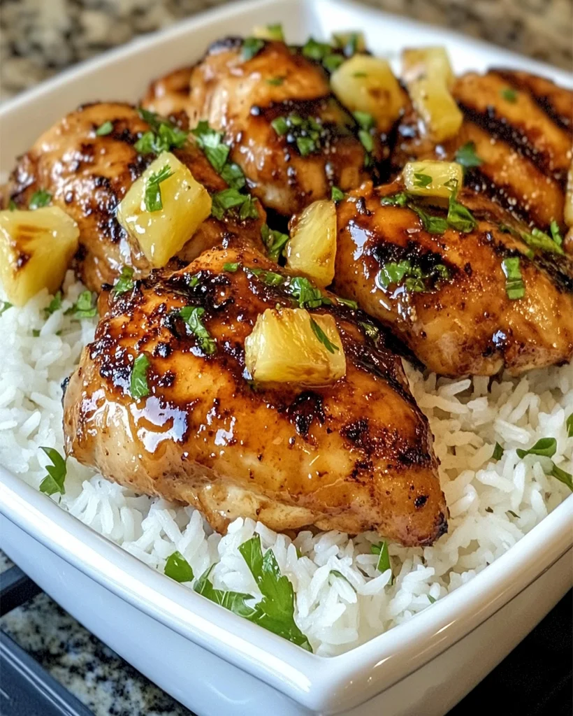 Island Glazed Chicken and Coconut Rice - Tropical Recipe