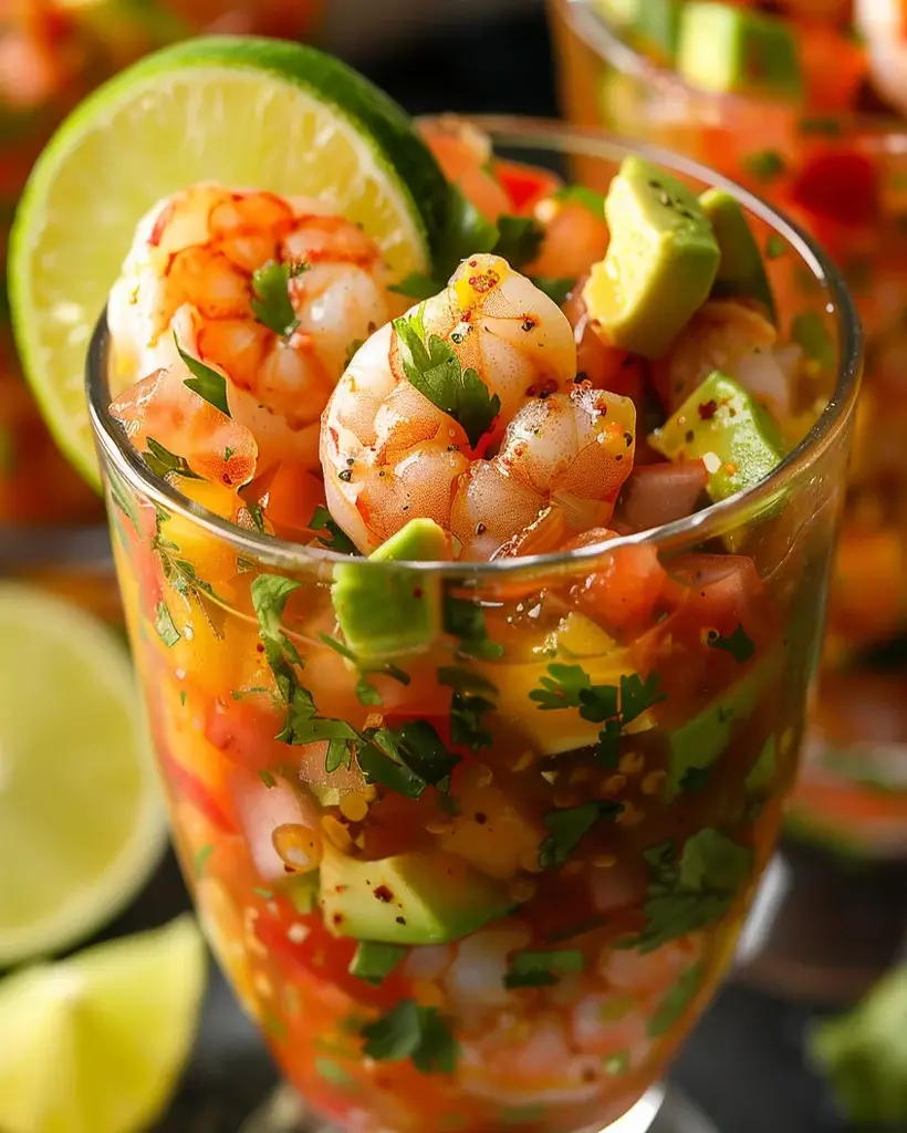 Mexican Shrimp Cocktail Recipe with Avocado & Lime