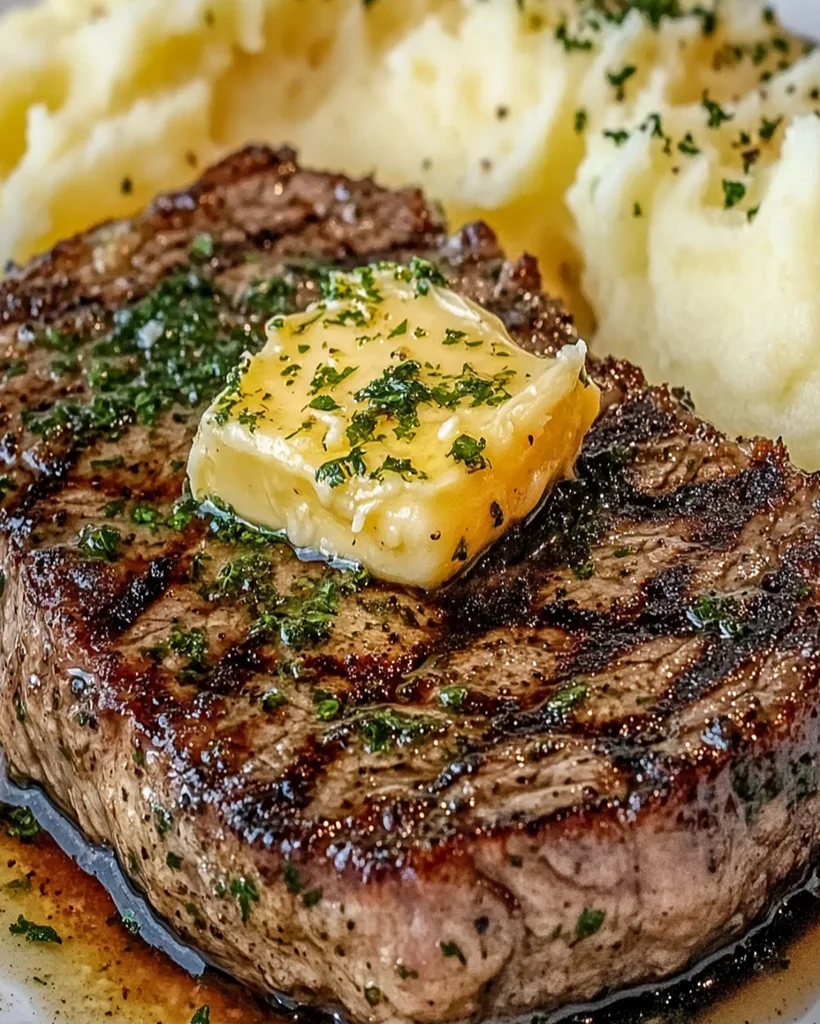 Lemon Herb Butter Steak Recipe with Fluffy Mashed Potatoes