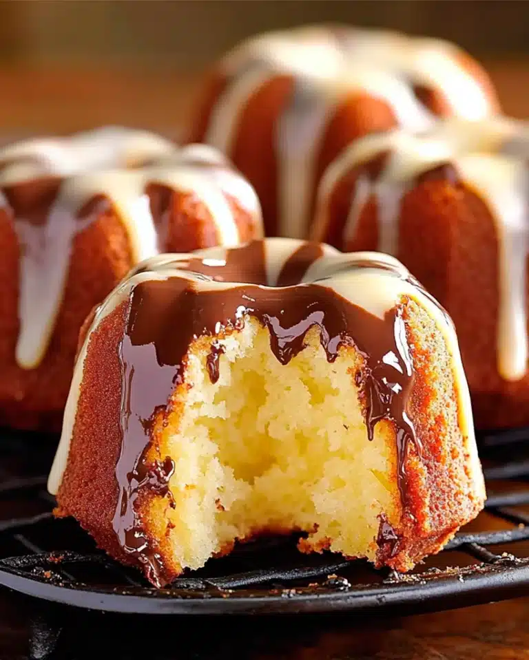 Mini Bundt Cakes - Rich Chocolate Swirled Vanilla Cakes Recipe