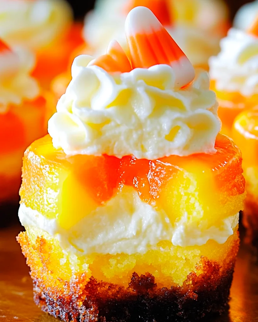 Mini Candy Corn Cheesecakes - Fun Halloween Dessert Recipe