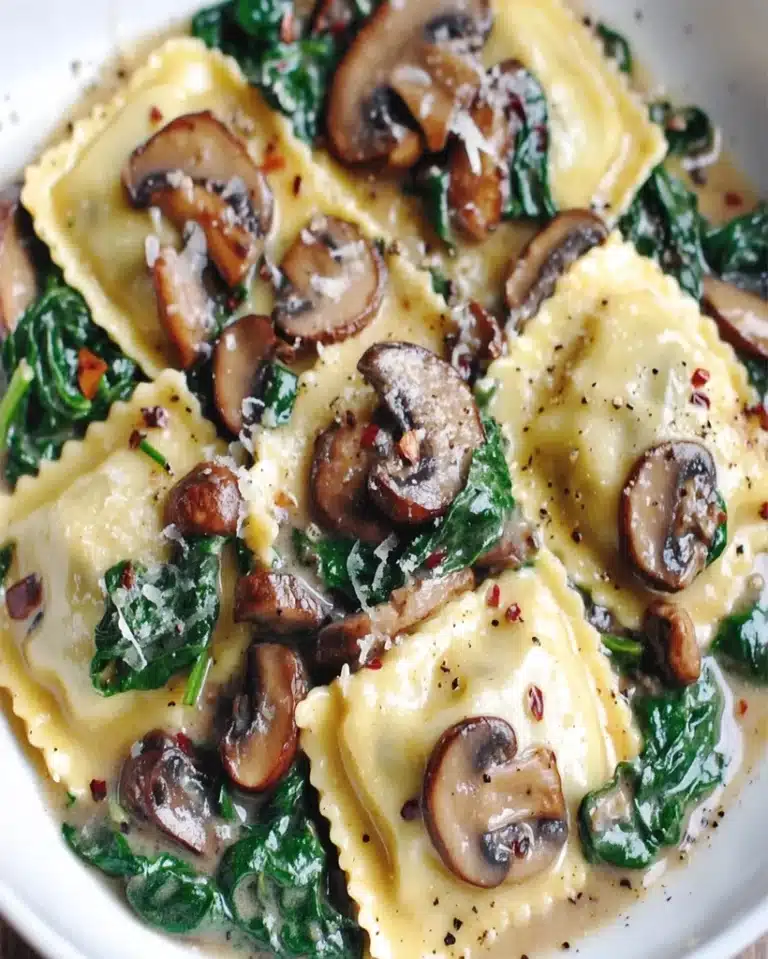 Mushroom Ravioli with Spinach - Easy 30-Minute Recipe