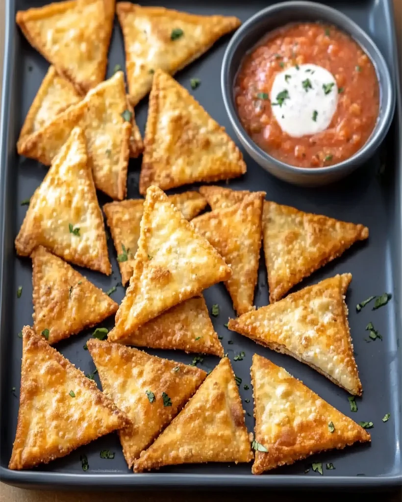 Nacho Triangles Recipe with Salsa-Ranch Dip | Easy Snack