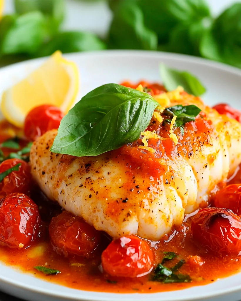 Pan-Seared Mediterranean Cod in Tomato Basil Sauce Recipe