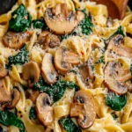 Parmesan Spinach Mushroom Pasta Skillet Recipe Easy