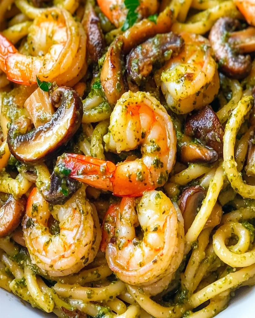 Pesto Shrimp Mushroom Pasta - Easy & Flavorful Recipe