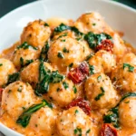 Slow Cooker Tuscan Chicken Meatballs with Gnocchi Recipe