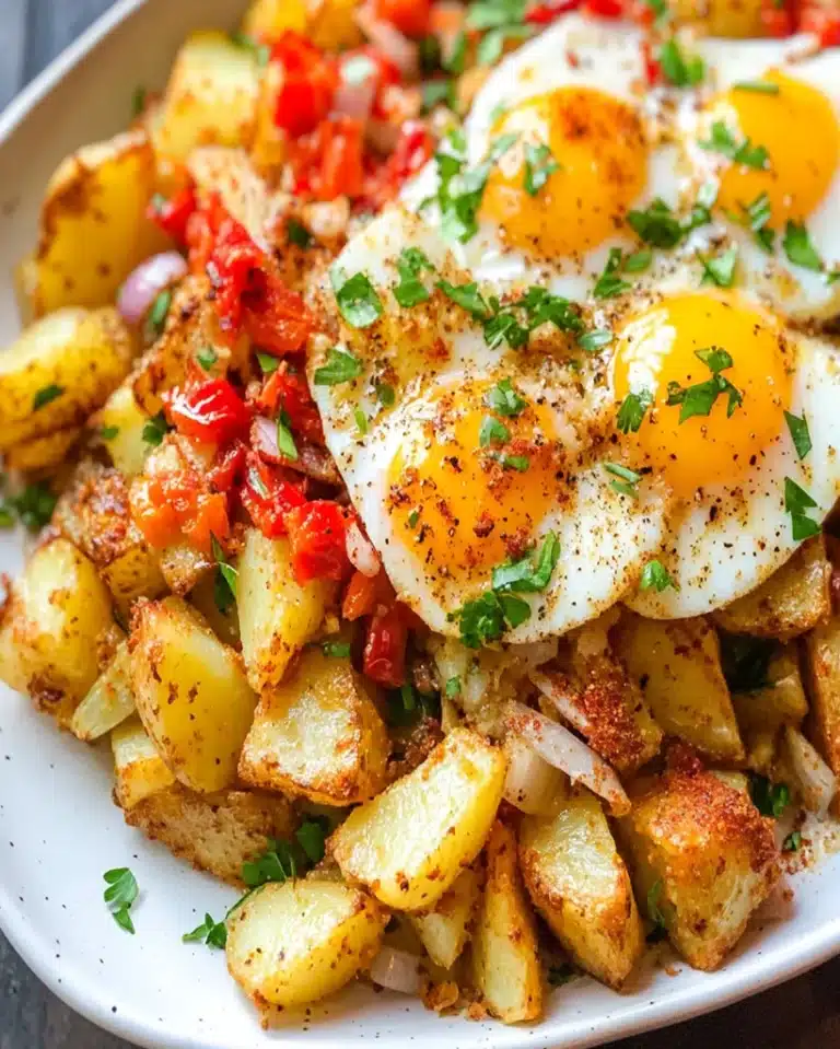 Spanish-Style Eggs with Roasted Potatoes – Easy Breakfast Recipe
