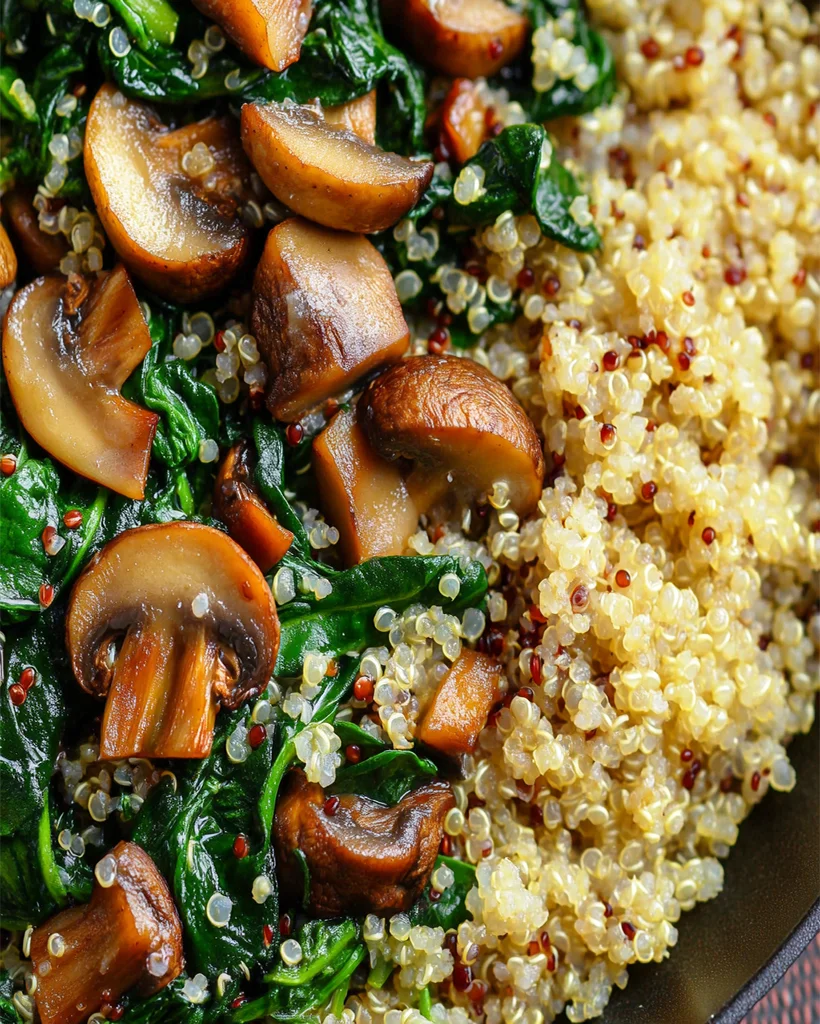 Spinach Mushroom Quinoa Skillet – Easy Vegetarian Recipe