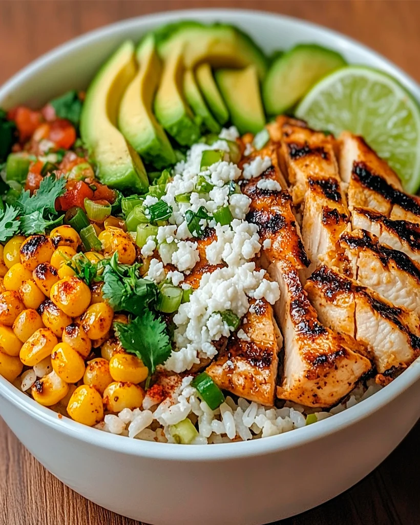 Street Corn Chicken Rice Bowl | Zesty, Flavorful Dinner Recipe