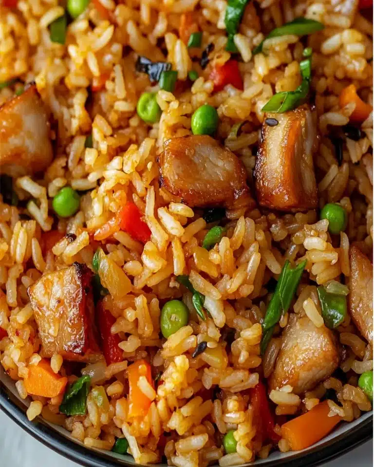 Sweet and Spicy Pork Fried Rice Recipe - Easy & Flavorful