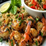 Thai Chili Lemongrass Grilled Shrimp with Lime Fried Rice