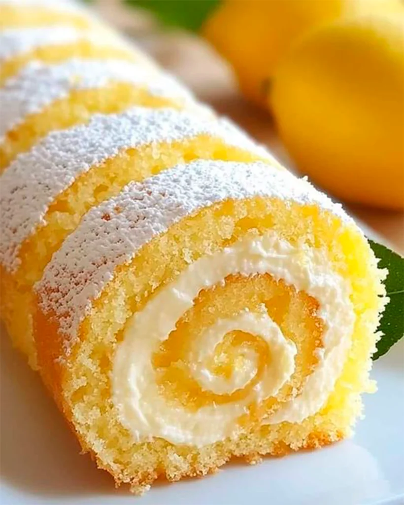 Velvet Lemon Cream Roll Cake Recipe | Easy & Delicious Dessert