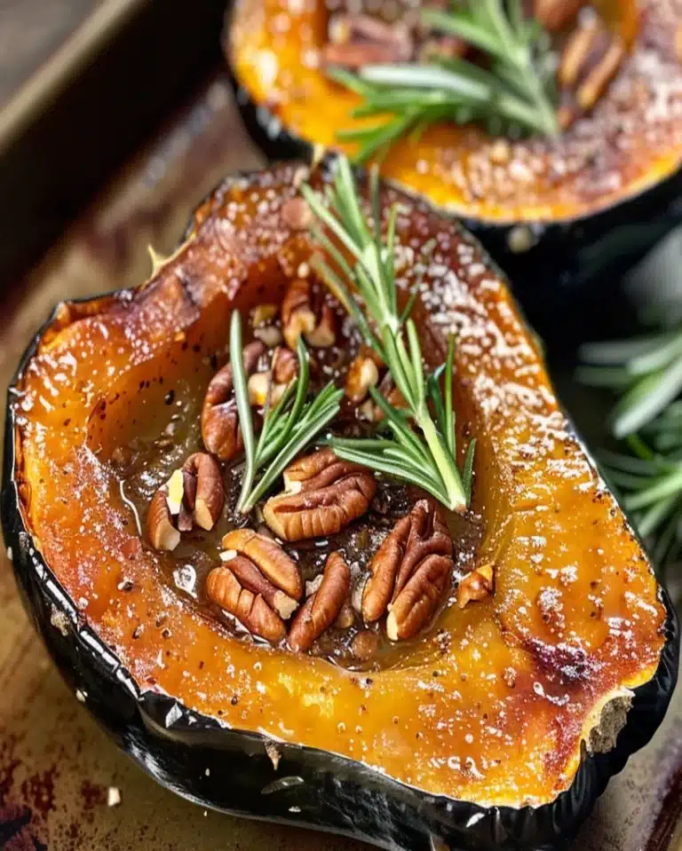 Maple Pecan Rosemary Acorn Squash – Easy Fall Recipe