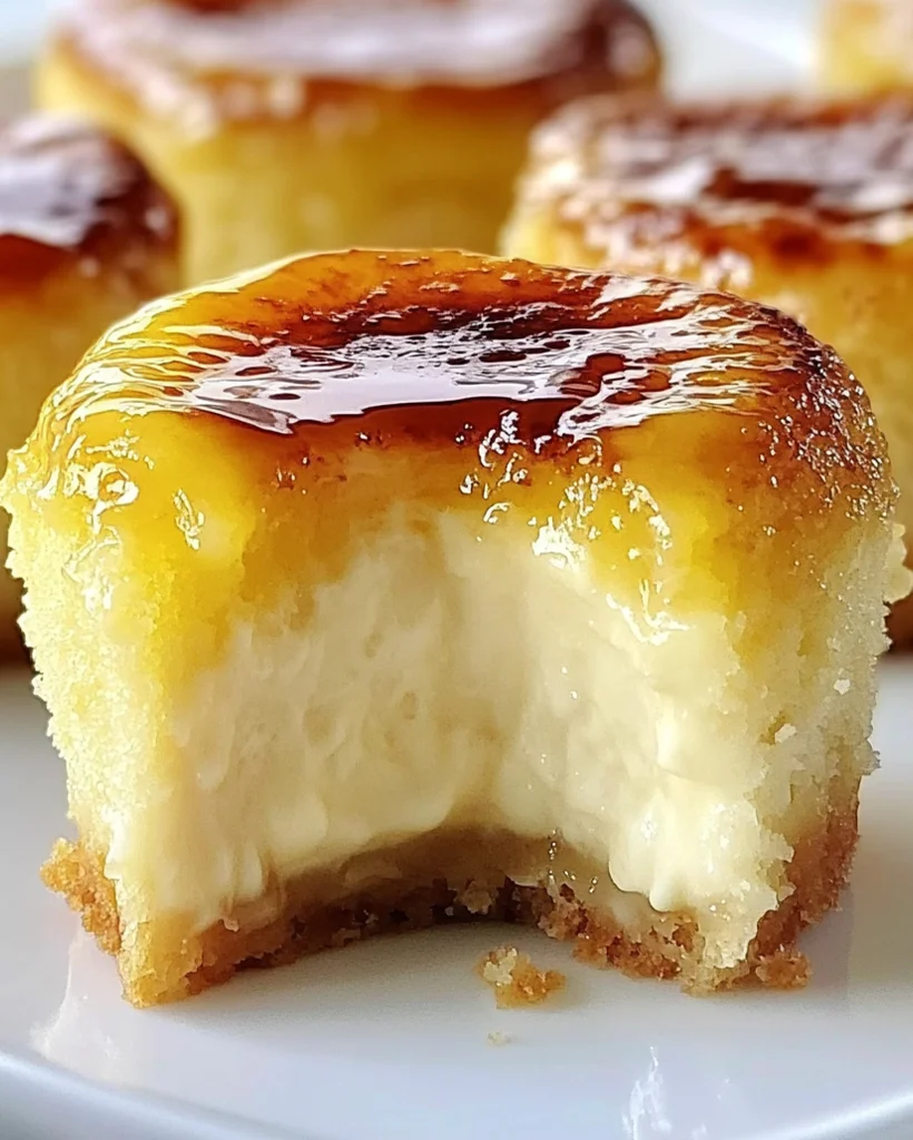 Mini Crème Brûlée Cheesecakes with Caramel Topping