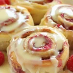 Raspberry Cinnamon Rolls with Lemon Glaze Recipe