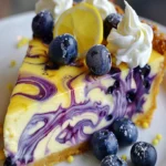 Blueberry Lemon Swirl Cheesecake Recipe | Velvety Delight