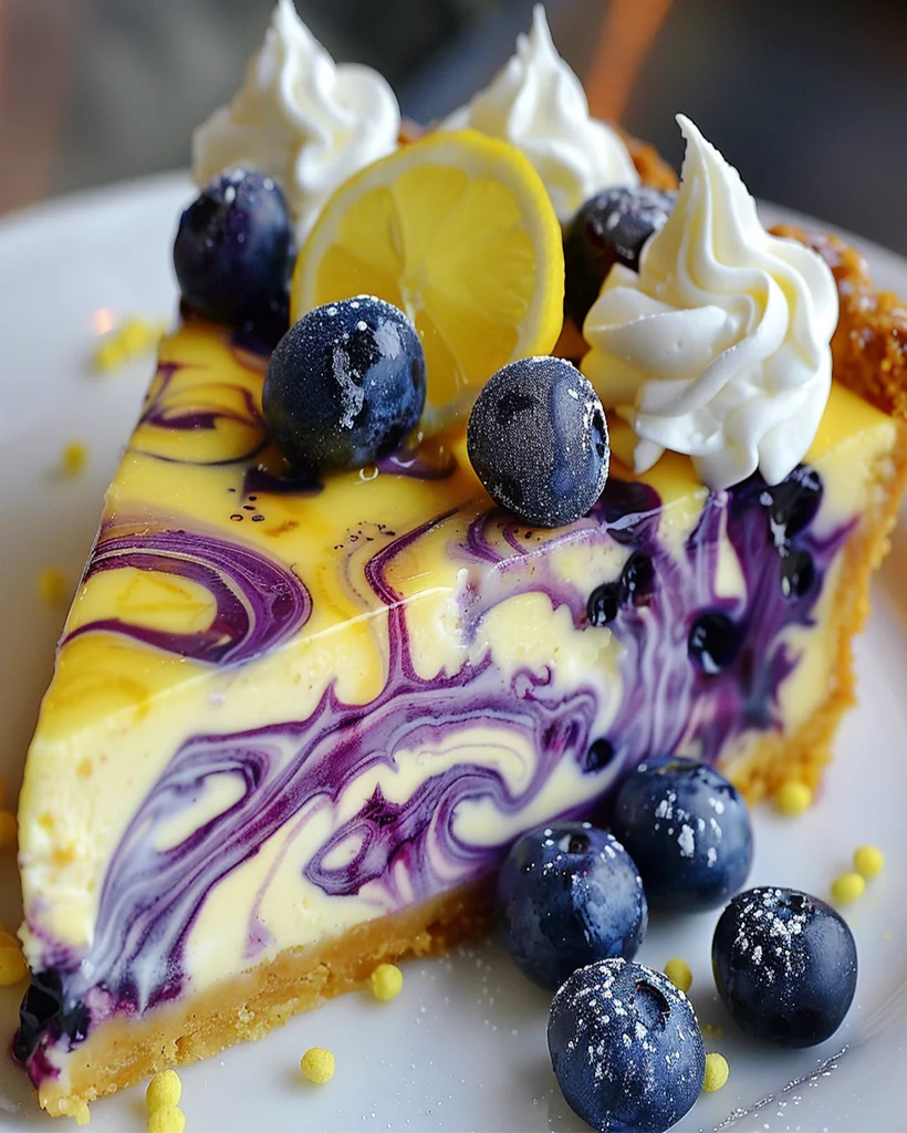 Blueberry Lemon Swirl Cheesecake Recipe | Velvety Delight