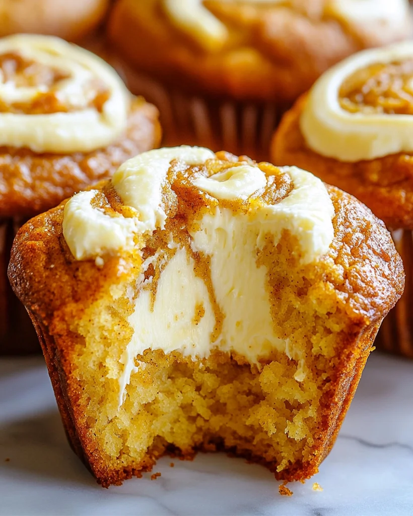 Pumpkin Cream Cheese Swirl Muffins - Easy Fall Recipe