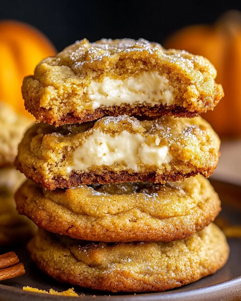 Pumpkin Cream Cheese Stuffed Cookies | Easy Fall Treat