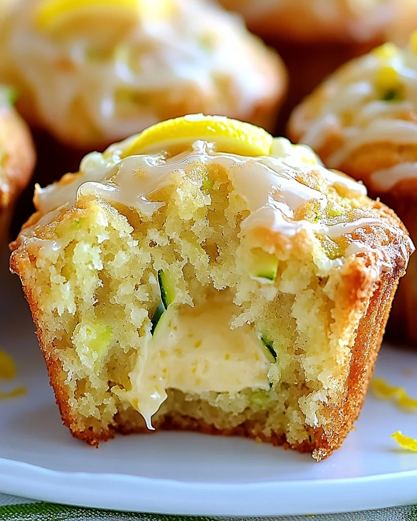 Lemon Zucchini Cream Cheese Muffins