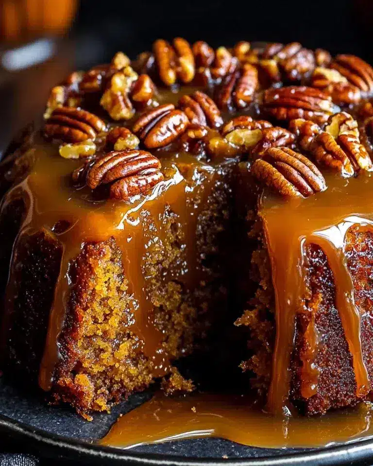 Praline Upside-Down Pumpkin Cake – Easy Fall Dessert Recipe