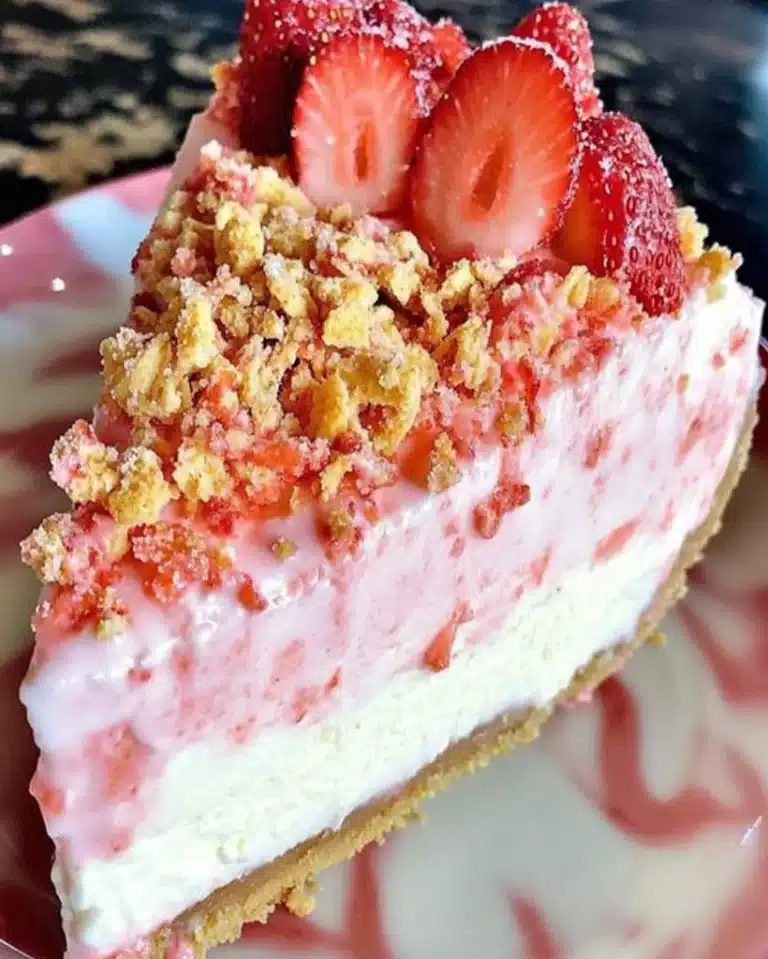 Strawberry Crunch Cheesecake – Creamy, Crunchy Delight