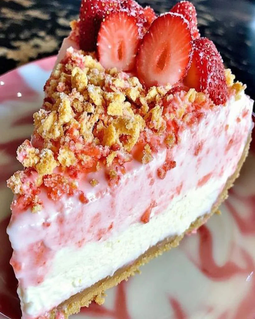 Strawberry Crunch Cheesecake – Creamy, Crunchy Delight