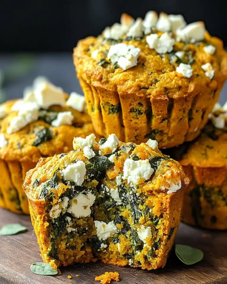 Pumpkin Spinach and Feta Muffins - Savory, Healthy, Delicious