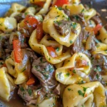 Cheesesteak Tortellini Recipe in Creamy Provolone Sauce