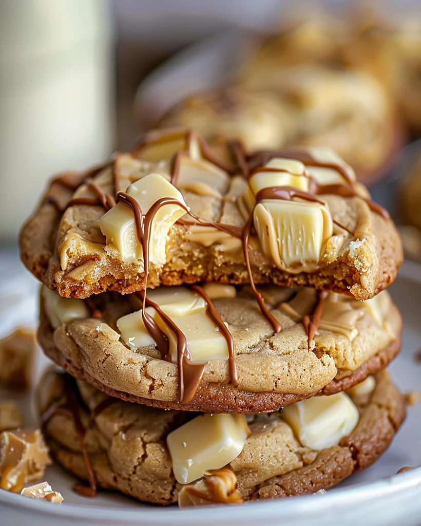 White Chocolate Caramel Drizzle Cookies Recipe